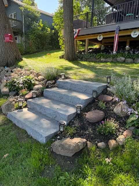 Elegant Stone Steps and Dock Installation image